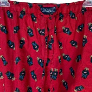 Polo Ralph Lauren Red Blue Bear Pajama Pants Sz M